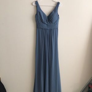 Levkoff V-neck Chiffon A-line Gown